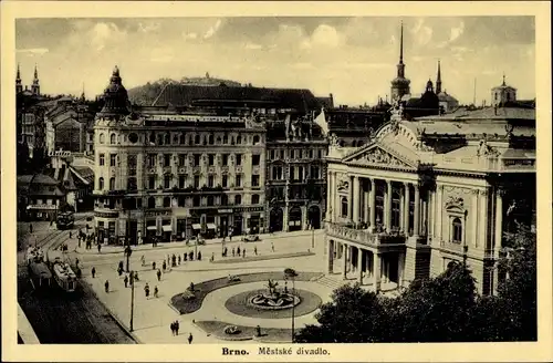 Ak Brno Brünn Südmähren, Stadttheater