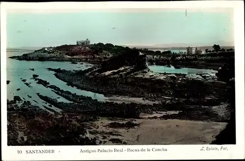 Ak Santander Kantabrien Spanien, Antiguo Palacio Real, Rocas de la Concha