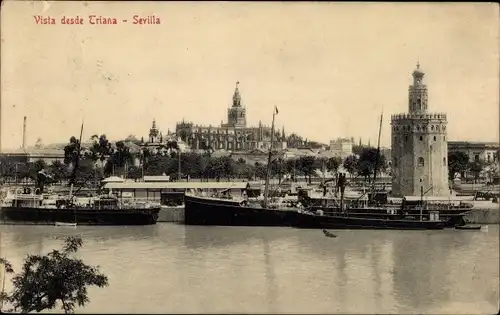 Ak Sevilla Andalusien, Vista desde Triana