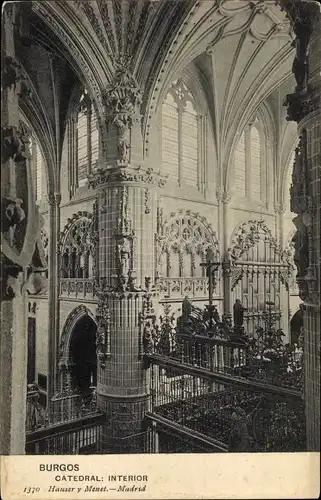Ak Burgos Kastilien und León, Kathedrale, Innenansicht