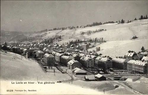 Ak Le Locle Kt Neuenburg, Gesamtansicht, Winter