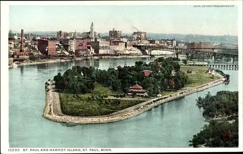 Ak Saint Paul Minnesota USA, St. Paul und Harriet Island