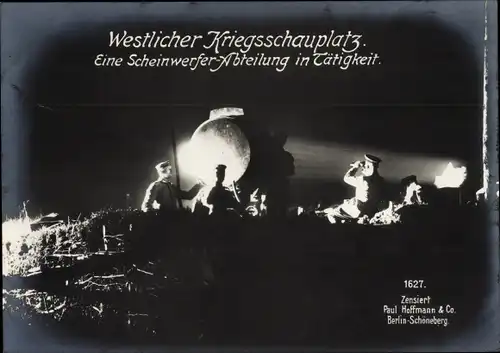 Ak Westfront, Scheinwerfer-Abteilung, I WK