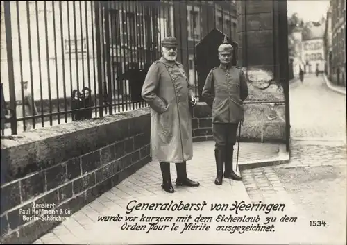 Ak Generaloberst Josias von Heeringen, Portrait in Uniform