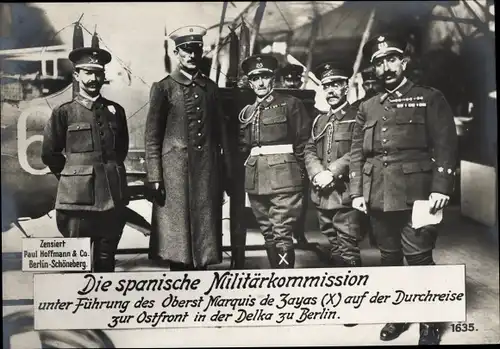 Ak Spanische Militärkommission, Marquis de Zayas, Delka, Berlin