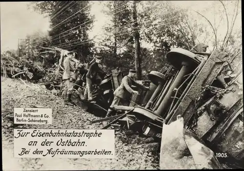 Ak Eisenbahnkatastrophe an der Ostbahn, Aufräumungsarbeiten