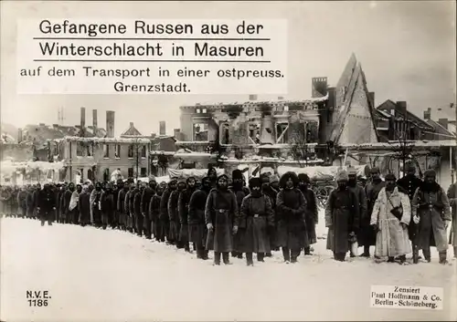 Ak Gefangene russische Soldaten, Winterschlacht in Masuren, Kriegsgefangene, I WK