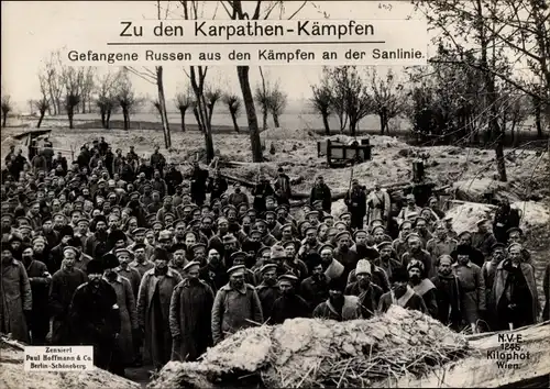 Ak Karpathen-Kämpfe, Kriegsgefangene Russen, I WK