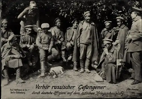 Ak Verhör russischer Kriegsgefangener durch deutsche Offiziere, Ostfront, I WK
