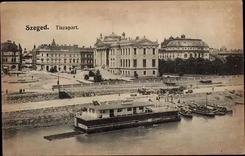 Ak Szeged Segedin Ungarn, Hafen, Boote