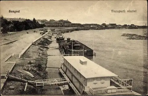 Ak Szeged Ungarn, Hafenanlage