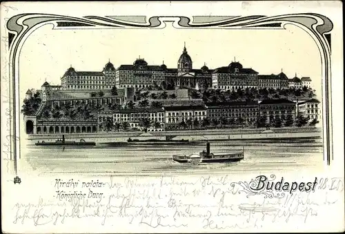Passepartout Litho Budapest Ungarn, Königliche Burg
