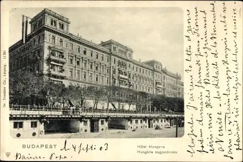 Ak Budapest Ungarn, Hotel Hungaria