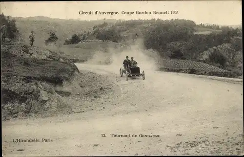 Ak Puy de Dôme, Gordon Bennett Cup 1905, Auvergne Circuit, Gendarme Turn
