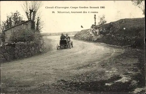 Postkarte Nélouzat Puy de Dôme, Corcuit d'Auvergne, Gordon Bennett Group 1905