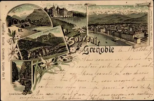 Litho Grenoble Isère, Chateau de Vizille, Grande Chartreuse, Brücke