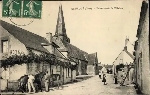 Ak Baugy-Cher, Straßeneinfahrt Villabon