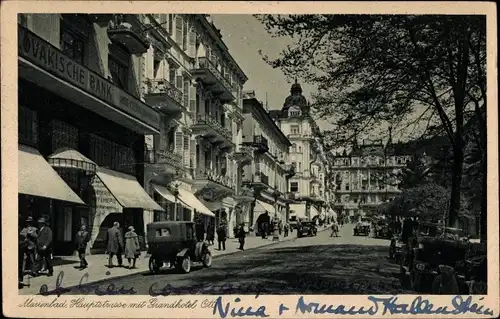 Ak Mariánské Lázně Marienbad Region Karlsbad, Hauptstraße, Grandhotel