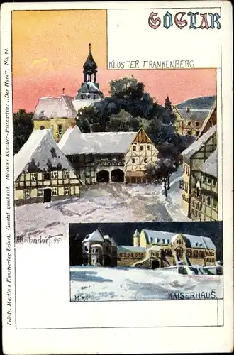 Künstler Litho Goslar am Harz, Kloster Frankenberg, Kaiserhaus