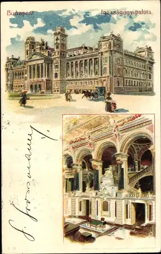 Litho Budapest Ungarn, Justizpalast