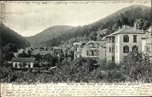 Ak Friedrichroda im Thüringer Wald, Grund, Blick vom Hotel Bellevue