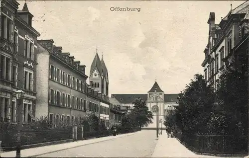 Ak Offenburg in Baden Schwarzwald, Straßenpartie