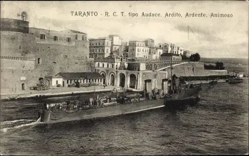 Ak Taranto Puglia, R.C.T. tipo Audace, Ardito, Ardente, Animoso, Kriegsschiff