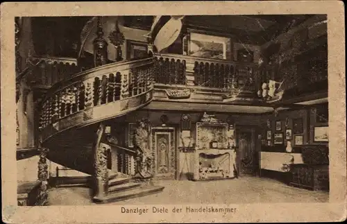 Ak Gdańsk Danzig, Danziger Diele der Handelskammer
