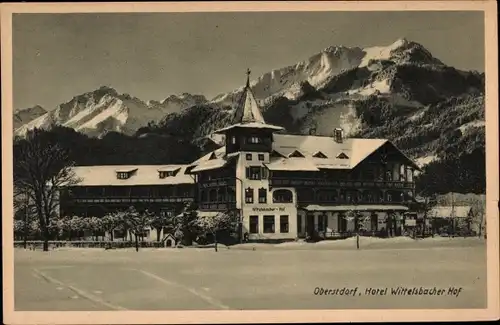 Ak Oberstdorf im Oberallgäu, Hotel Wittelsbacher Hof, Winter