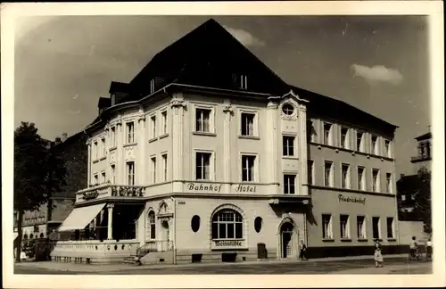 Ak Bruchsal im Kraichgau, Bahnhof Hotel Friedrichshof