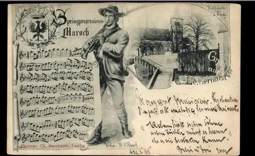 Ak Echternach Luxemburg, Springprozessions Marsch, Wallfahrtskirche