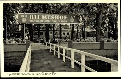 Ak Berlin Reinickendorf Tegel, Gaststätte Blumeshof am Tegeler See