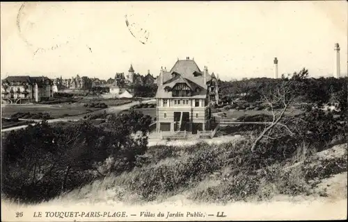 Ak Le Touquet Paris Plage Pas de Calais, Villen des öffentlichen Gartens