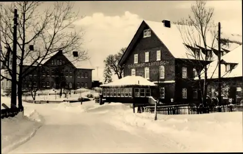 Ak Limbach Neuhaus am Rennweg Thüringen, Gasthof Limbach, Winter