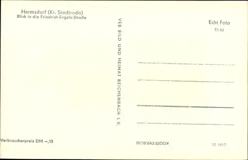 Ak Hermsdorf in Thüringen, Friedrich Engels Straße