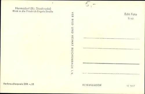 Ak Hermsdorf in Thüringen, Friedrich Engels Straße