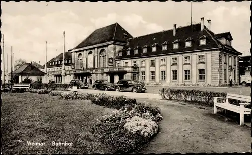 Ak Weimar in Thüringen, Bahnhof