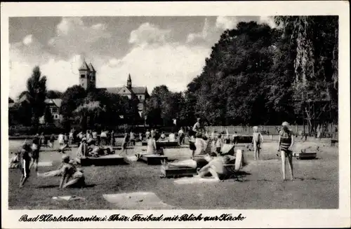 Ak Bad Klosterlausnitz in Thüringen, Freibad, Kirche