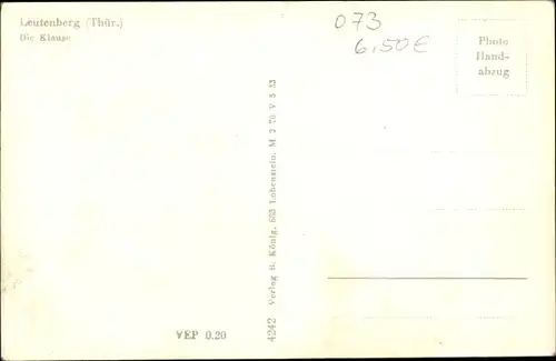 Ak Leutenberg in Thüringen, Klause