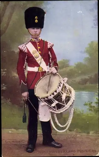 Ak Northumberland Füssilier, Trommler, britischer Soldat