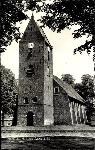 Ak Norg Drenthe, N.H. Kerk anno 1139