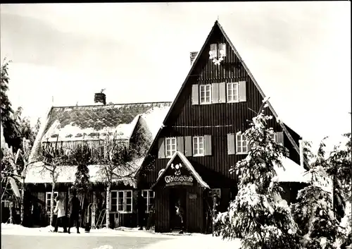 Ak Altenberg im Erzgebirge, Waldschänke Altes Raupennest, Winter