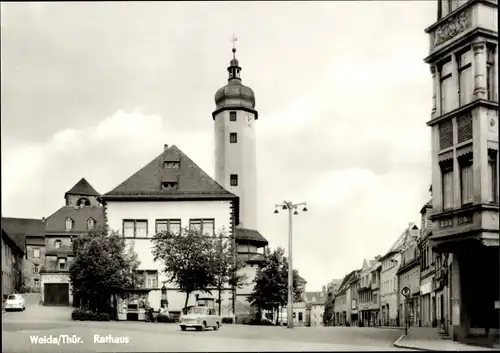 Ak Weida in Thüringen, Rathaus, Trabant