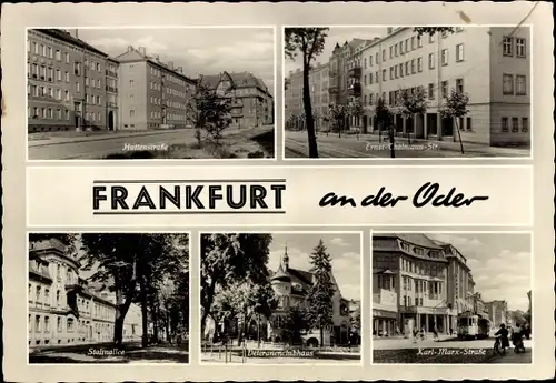 Ak Frankfurt an der Oder, Veteranenclubhaus, Stadion der Freundschaft, Karl Marx Straße, Oderallee