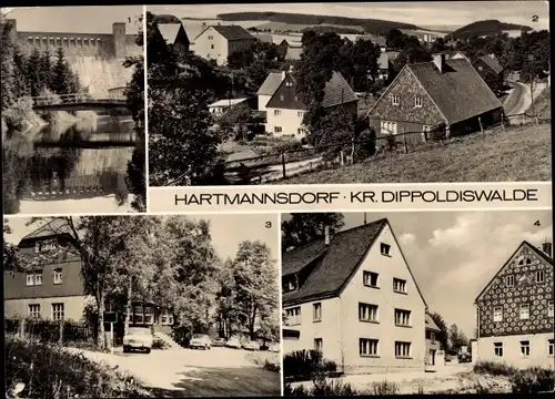 Ak Hartmannsdorf Reichenau im Erzgebirge, Lehnmühlensperre, Talsperren-Café, Lehrlingswohnheim