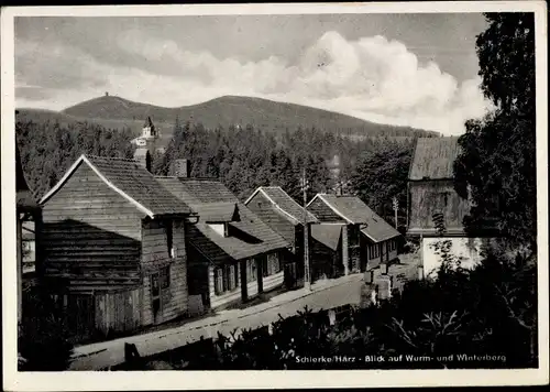 Ak Schierke Wernigerode im Harz, Straße, Wurmberg, Winterberg