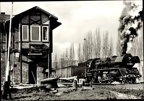 Ak Schwarza Saalbahn Rudolstadt in Thüringen, Dampflokomotive Baureihe 41 Reko, 41 1150, Güterzug