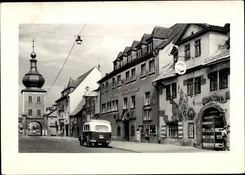 Ak Saalfeld an der Saale Thüringen, HO Gaststätte Das Loch, Blankenburger Tor, Kino Capitol