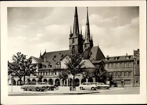 Ak Saalfeld an der Saale Thüringen, Marktplatz, St. Johannis Kirche