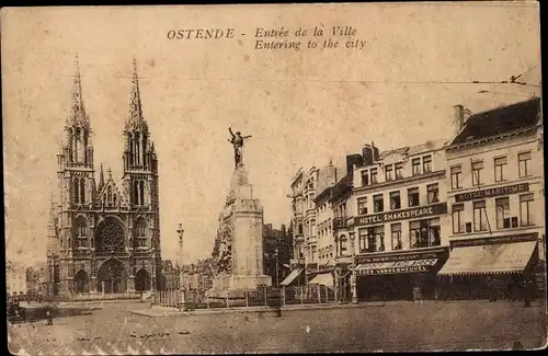 Ak Oostende Ostende Westflandern, Eingang zur Stadt